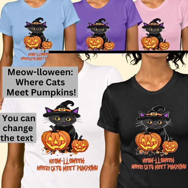 MEOW-LLOWEEN Katzen treffen Pumpkins T-Shirt (Von Creator hochgeladen)