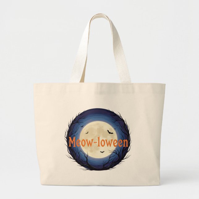 "Meow-loween Magic"-Tasche Jumbo Stoffbeutel (Vorne)