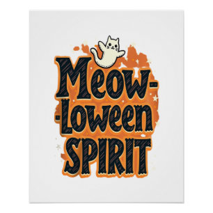 Meow-loween Spirit Katze Poster