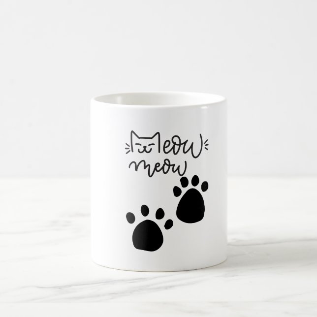 MEOW MEOW CAT LOVERS DESIGN #CatLady #FelineFashio Kaffeetasse (Mittel)