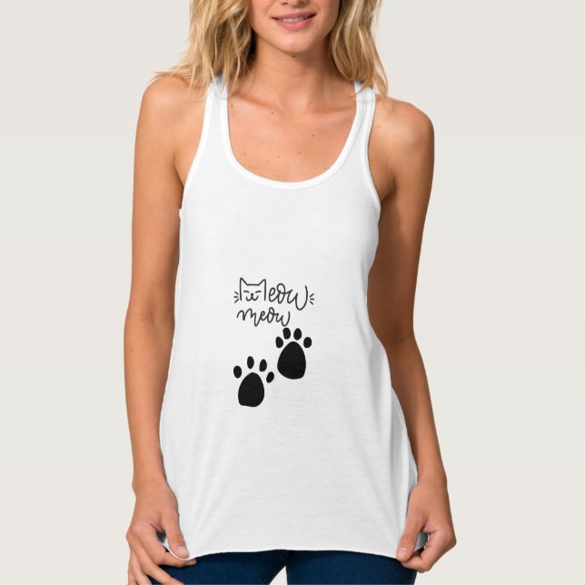 MEOW MEOW CAT LOVERS DESIGN #CatLady #FelineFashio Tank Top (Vorderseite)