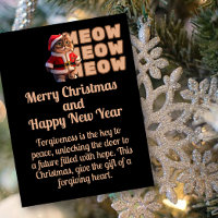 Meow Meow Santa Cat Weihnachtskarte