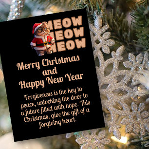 Meow Meow Santa Cat Weihnachtskarte Postkarte