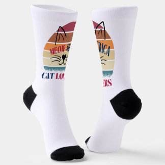 Meow-Merica Cat Lovers Patriotic Socks - Retro USA Socken