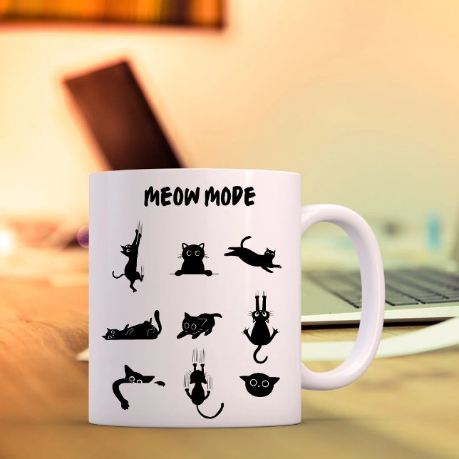 "Meow Mode" Funny Cat Tasse (Von Creator hochgeladen)