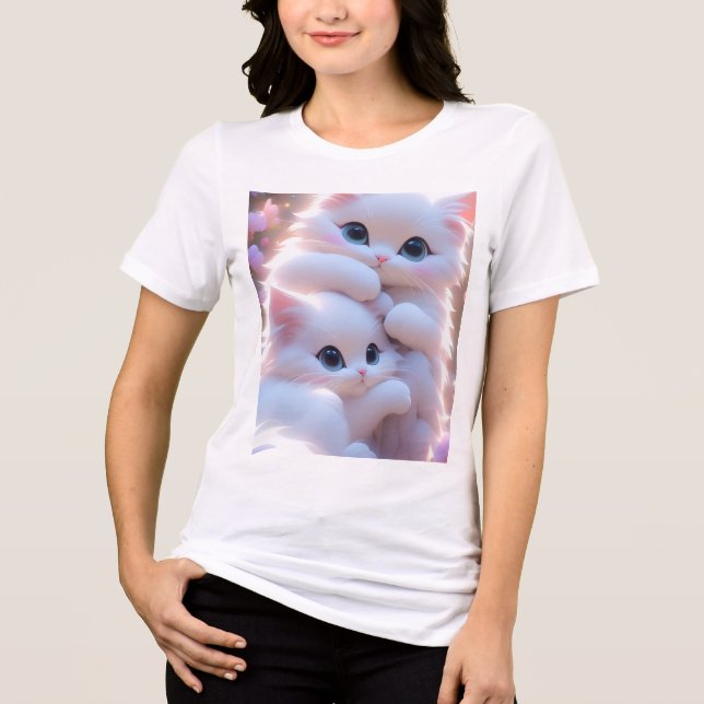 "Meow Mood Activated _ Aesthetic Kitty Design Tee" Tri-Blend Shirt (Vorderseite)
