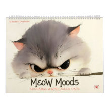 Meow Moods: Adable Wasserfarbkatzen