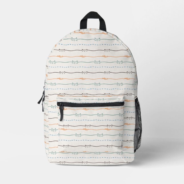 Meow Motion & Colorwaves Bedruckter Rucksack (Vorderseite)