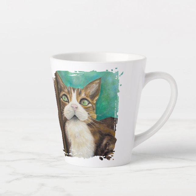 Meow Mug with cat painting Milchtasse (Rechts)