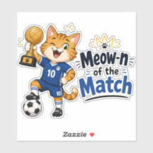 Meow-n des Spiels Fußball-Katze-Aufkleber