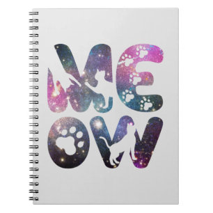 Meow - Niedliche CAT-Silhouetten und Paw-Prints Notizblock