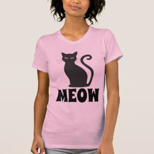 MEOW NIEDLICHE SCHWARZE CAT-T - SHIRT
