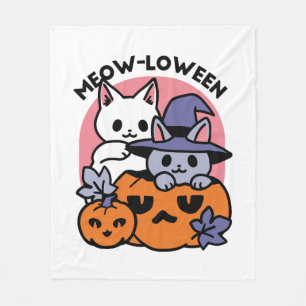 Meow - Niedliches Halloween Cat Design Fleecedecke