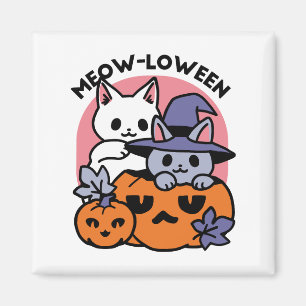 Meow - Niedliches Halloween Cat Design Magnet