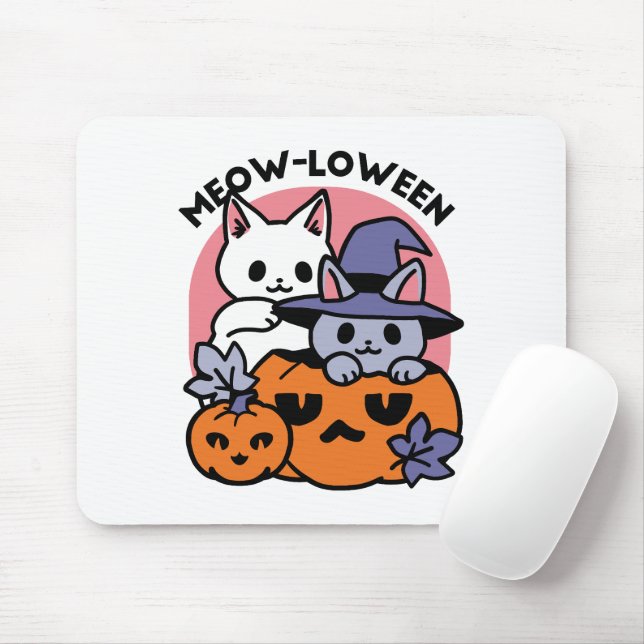 Meow - Niedliches Halloween Cat Design Mousepad (Mit Mouse)