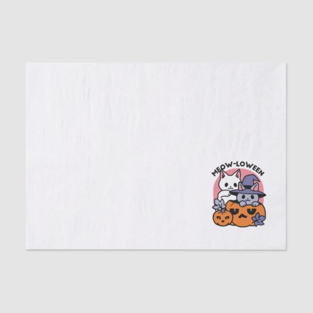 Meow - Niedliches Halloween Cat Design Seidenpapier (Vorderseite)