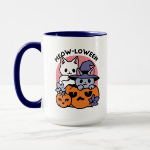Meow - Niedliches Halloween Cat Design Tasse