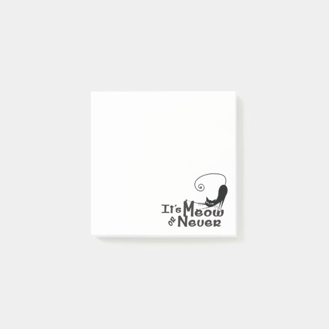 MEOW oder Never Cat 3" x 3" Post-it® Notizen (Vorderseite)