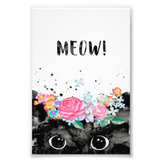 Meow Peeking Cat, Kitten Cat Lover Geschenkidee Fotodruck