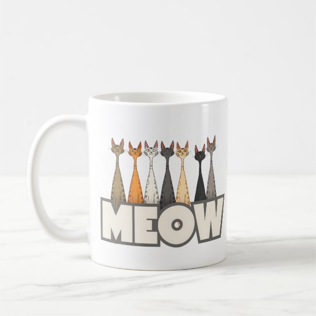 Meow Peeking Cats - Funny Cat Lover Humor Graphic Kaffeetasse (Links)