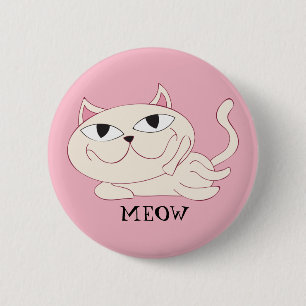 MEOW: Pink Cat Chillin' Button