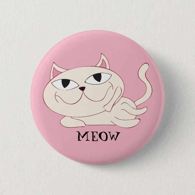 MEOW: Pink Cat Chillin' Button (Vorderseite)