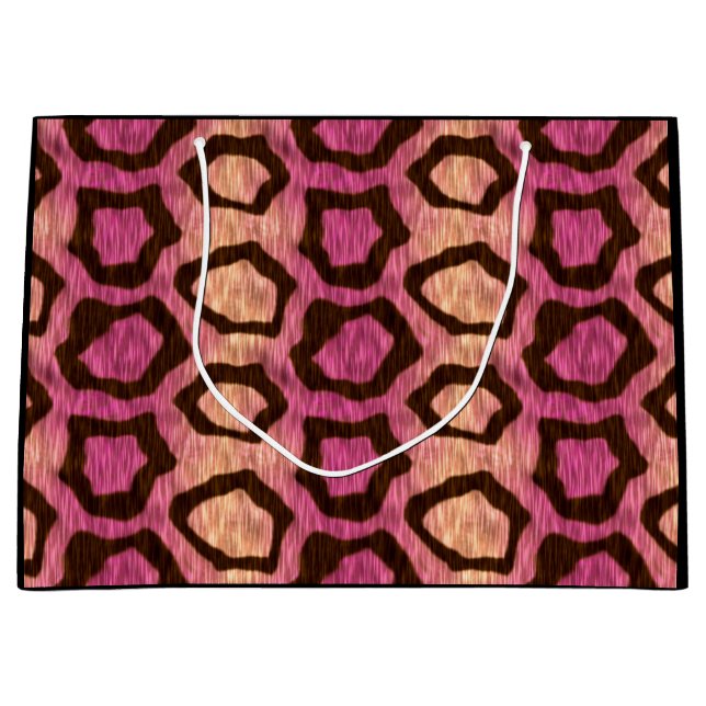 Meow Pink Wild Kitty Cool Große Geschenktüte (Vorderseite)