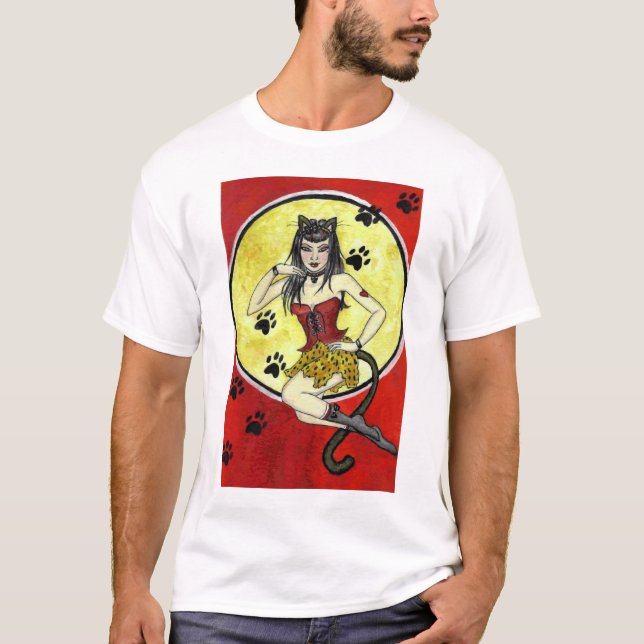 Meow - PinUp-Mädchen - SHIRT (Vorderseite)