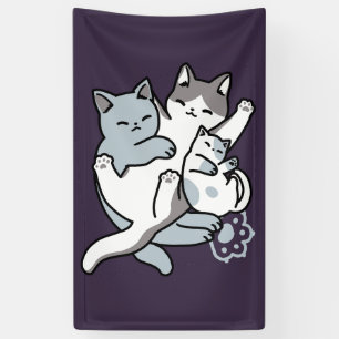 Meow Pounce Snuggle - Niedliche schlafende Katzen Banner