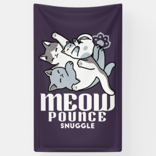 Meow Pounce Snuggle - Niedliche schlafende Katzen Banner