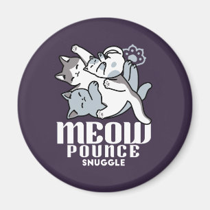 Meow Pounce Snuggle - Niedliche schlafende Katzen Magnet