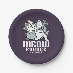 Meow Pounce Snuggle - Niedliche schlafende Katzen Pappteller