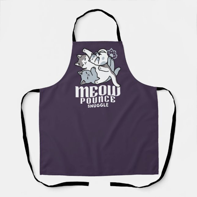 Meow Pounce Snuggle - Niedliche schlafende Katzen Schürze (Vorderseite)