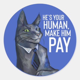 Meow Puffytail Round Aufkleber