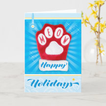 MEOW Red Paw Katze Weihnachten Mitten glückliche T