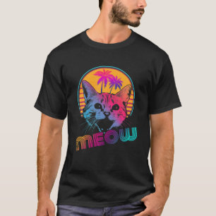Meow Retro Cat Lover Vintag Funny Cat T-Shirt