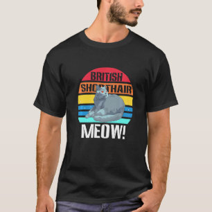 MEOW Retro Vintage Britisch Kurzhaar Katze Süßes G T-Shirt
