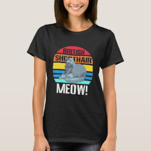 MEOW Retro Vintage Britisch Kurzhaar Katze Süßes G T-Shirt