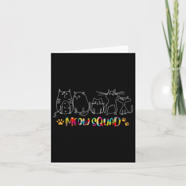 Meow Squad Halloween Cat Costume Karte (Vorderseite)