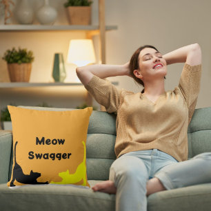 Meow Swagger Animal Pet Cat Elegante Niedliche Coo Kissen