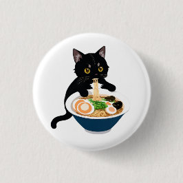 Meow-tastic Ramen Fest: Niedliches Cat-Abzeichen Button