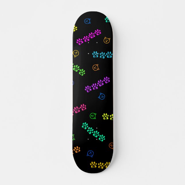 Meow-Tatzen-Drucke Skateboard (Vorne)