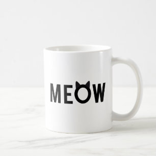 Meow, Textentwurf mit den Ohren der schwarzen Tasse