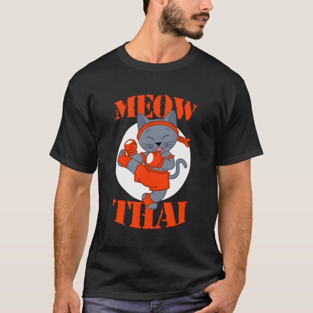 Meow Thai Cat Boxing T-Shirt (Vorderseite)