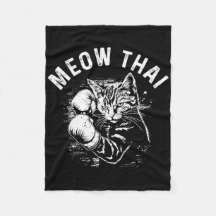Meow Thai Funny Muay Thai Boxing Cat Martial Arts Fleecedecke