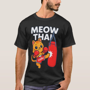 Meow Thai Katze Muay Thai Kampfsport Kickboxen Ki T-Shirt