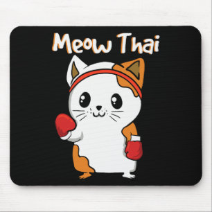 Meow Thai Martial Arts Cat Jiu-jitsu Karate Fighte Mousepad