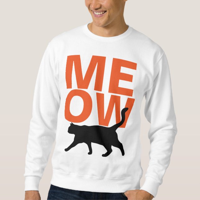 MEOW trendige Katzenpullover Sweatshirt (Vorderseite)