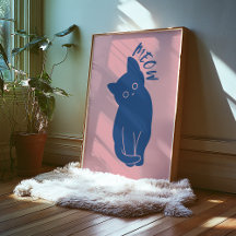 Meow | Trendy Wall Art | Minimalistisches Retro-Po