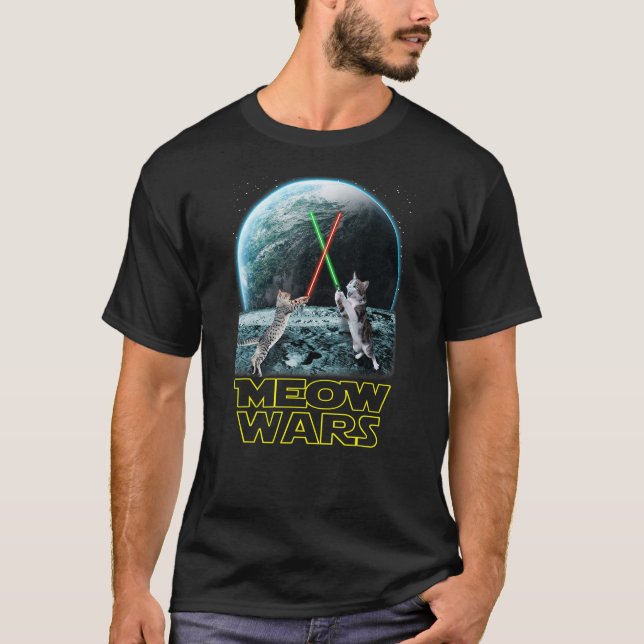 Meow Wars Ca Funny s für Katzen Liebhaber T-Shirt (Vorderseite)
